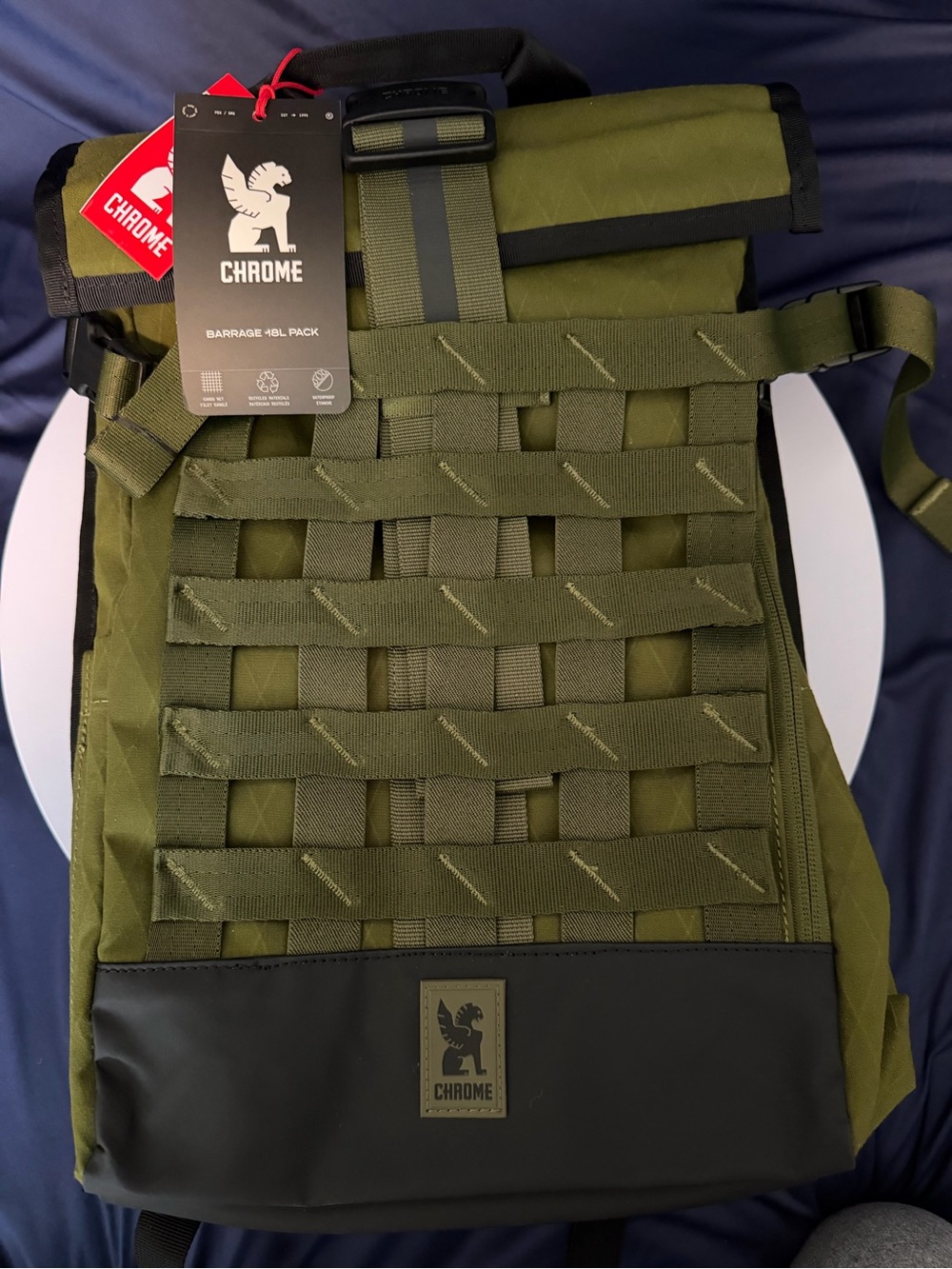 Chrome Barrage Rolltop Backpack in Olive Green, 18L